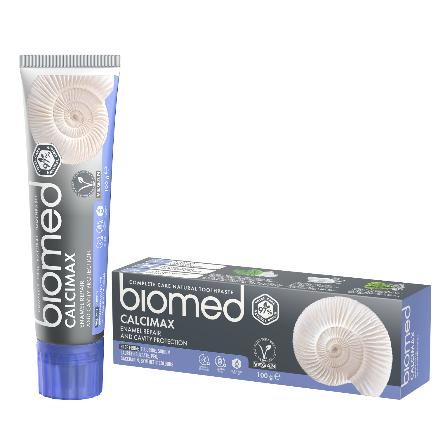 Pasta dental Biomed Calcimax sin flúor 100g con hidroxiapatita