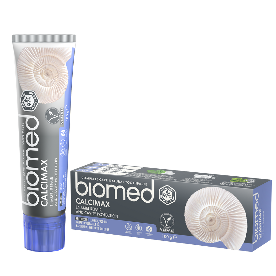 Pasta dental Biomed Calcimax sin flúor 100g con hidroxiapatita