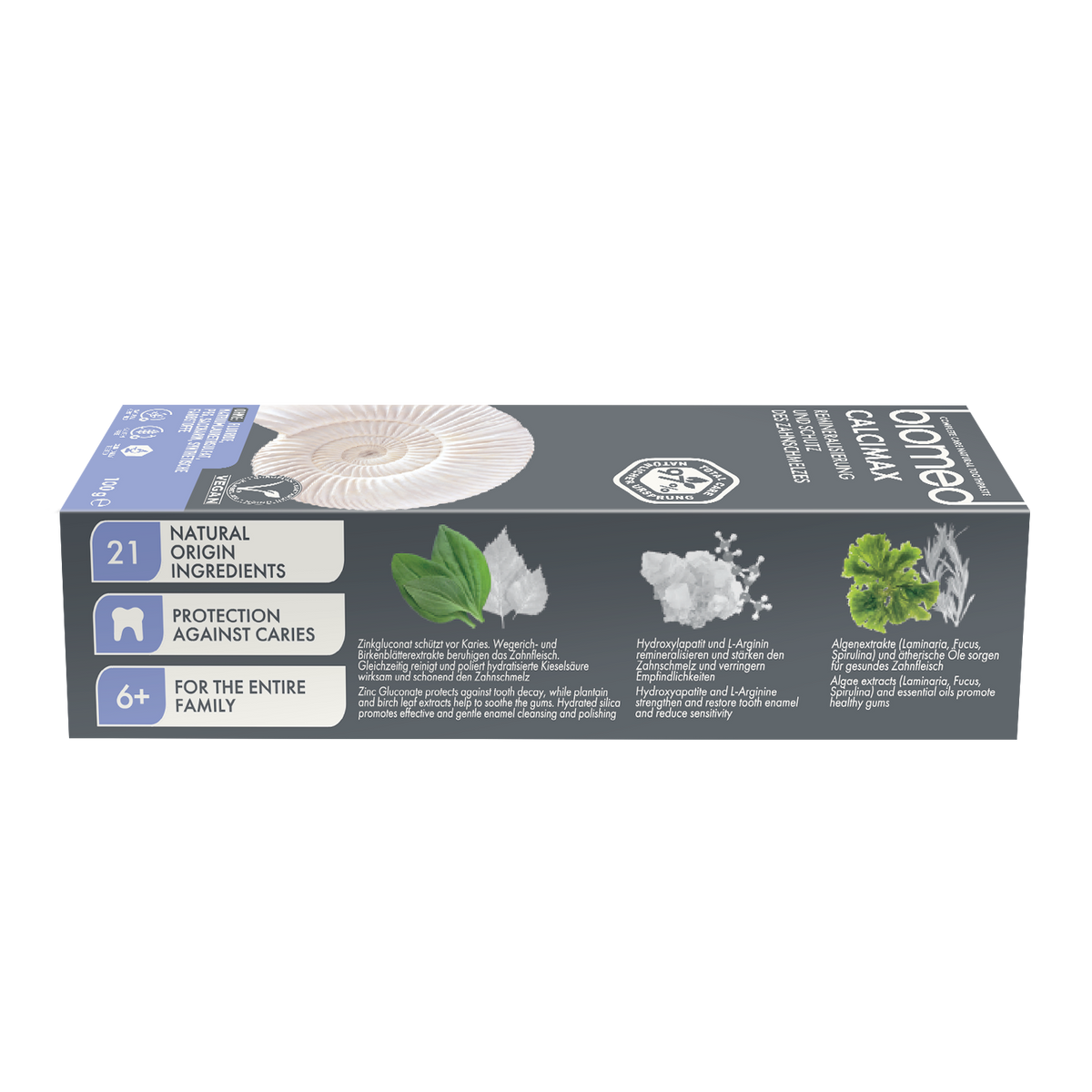 Caja de Pasta dental Biomed Calcimax sin fluor