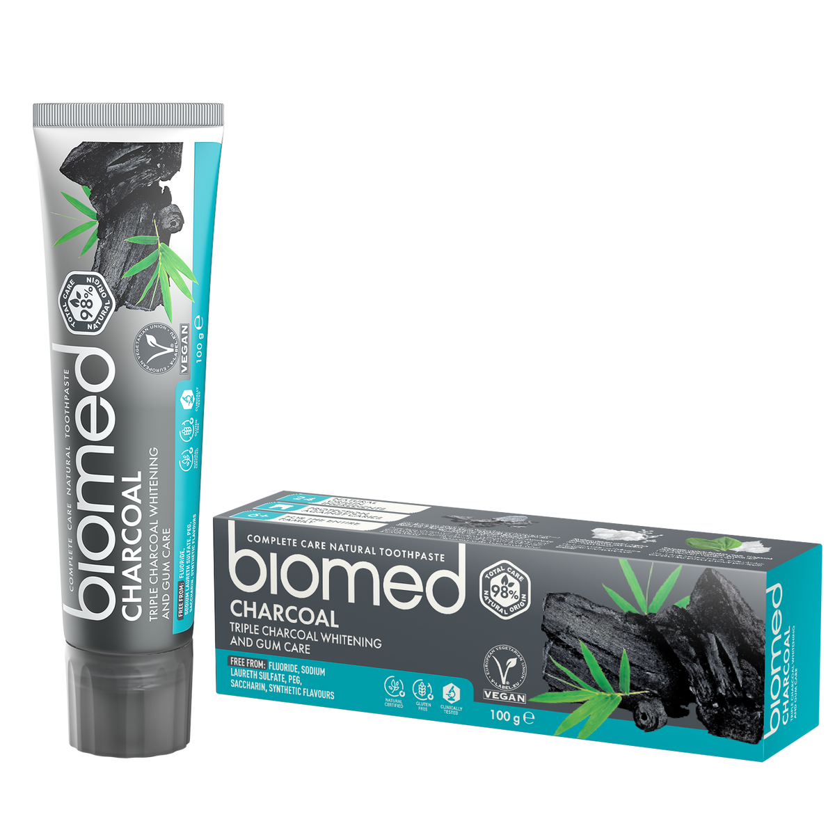 Pasta dental Biomed Charcoal con carbón activado 100g
