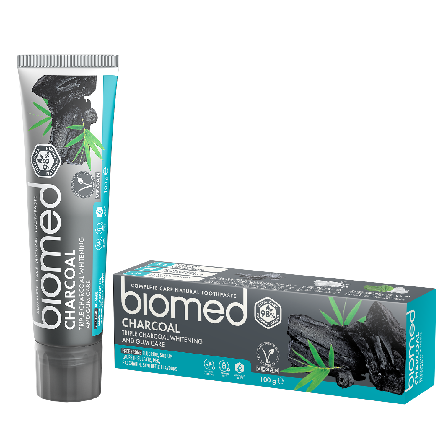 Pasta dental Biomed Charcoal con carbón activado 100g