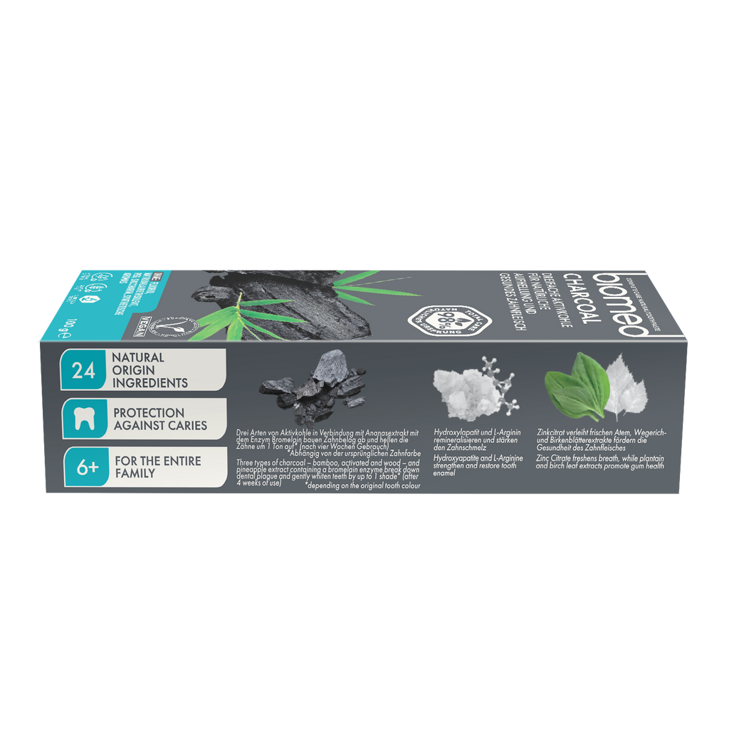 Caja de Pasta dental Biomed Charcoal carbon activado