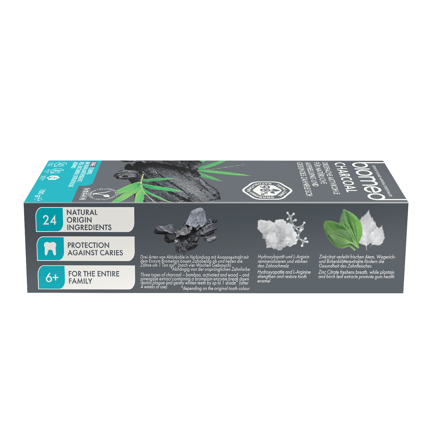 Caja de Pasta dental Biomed Charcoal carbon activado