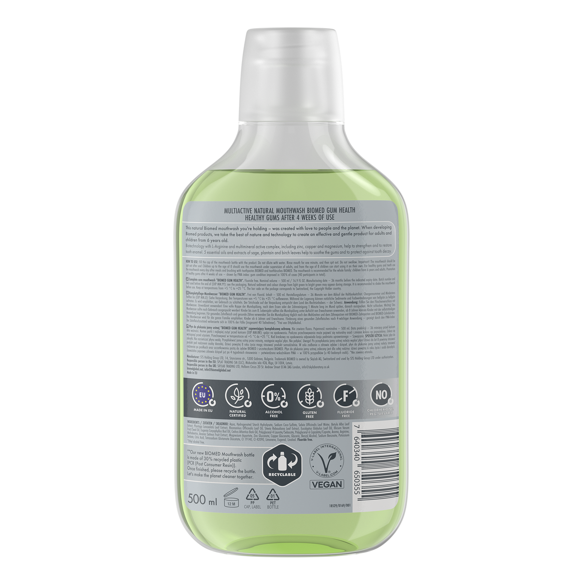 Enjuague bucal Biomed Gum Health parte posterior