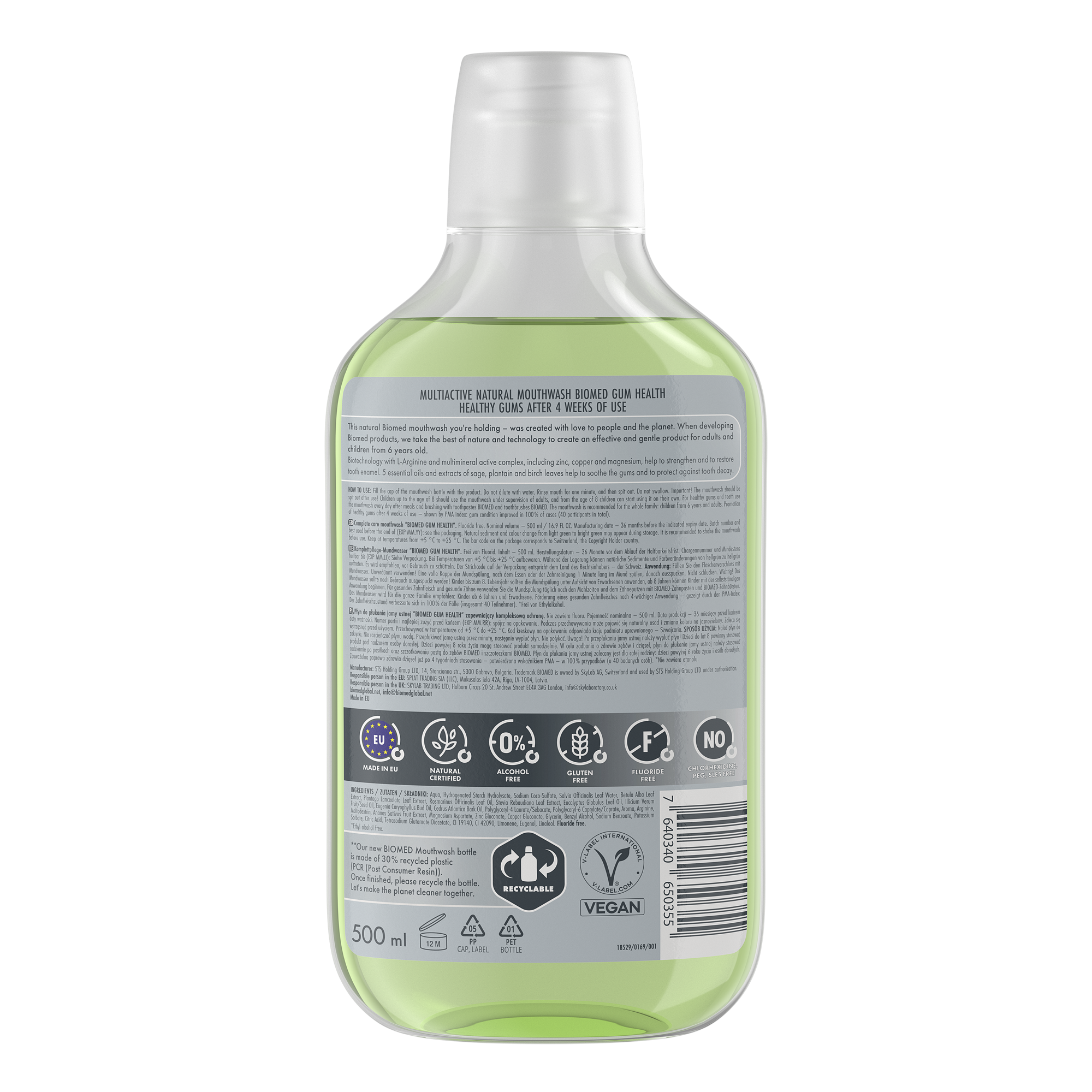 Enjuague bucal Biomed Gum Health parte posterior