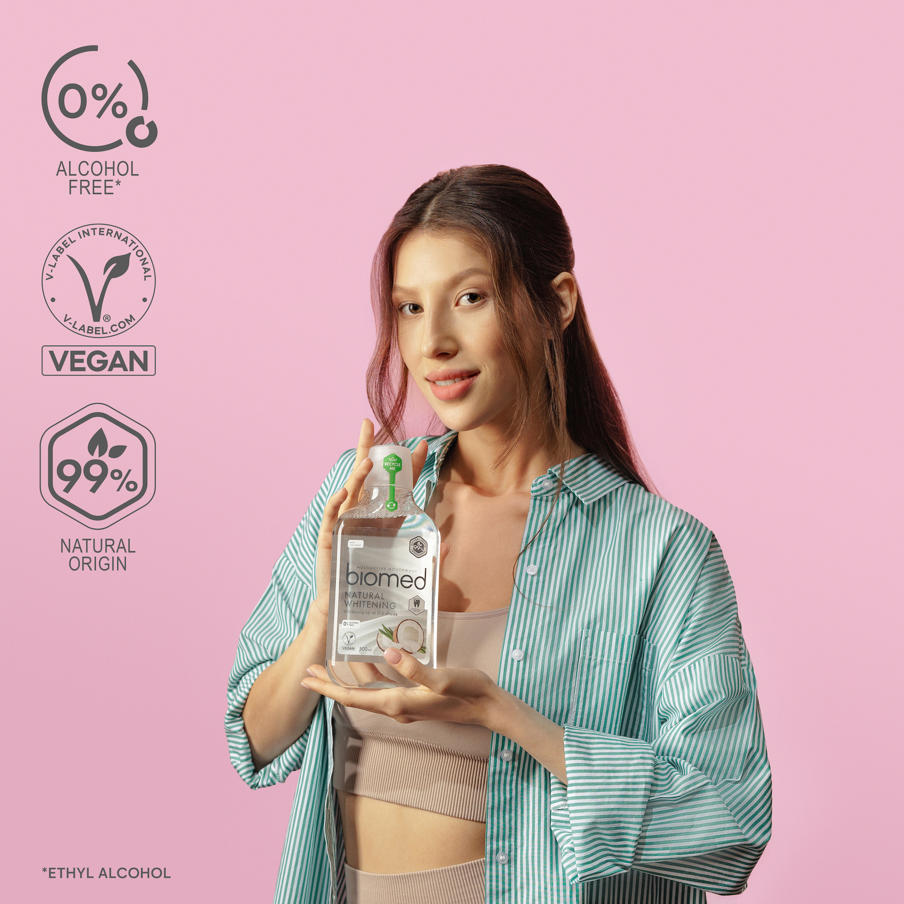 Enjuague bucal Biomed Natural Whitening detalle