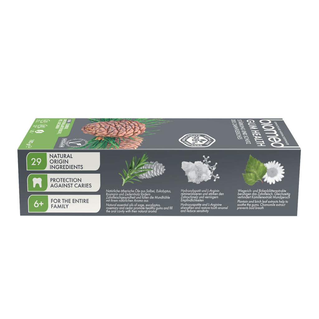 Caja de Pasta dental Biomed Gum Health hierbas y cedro