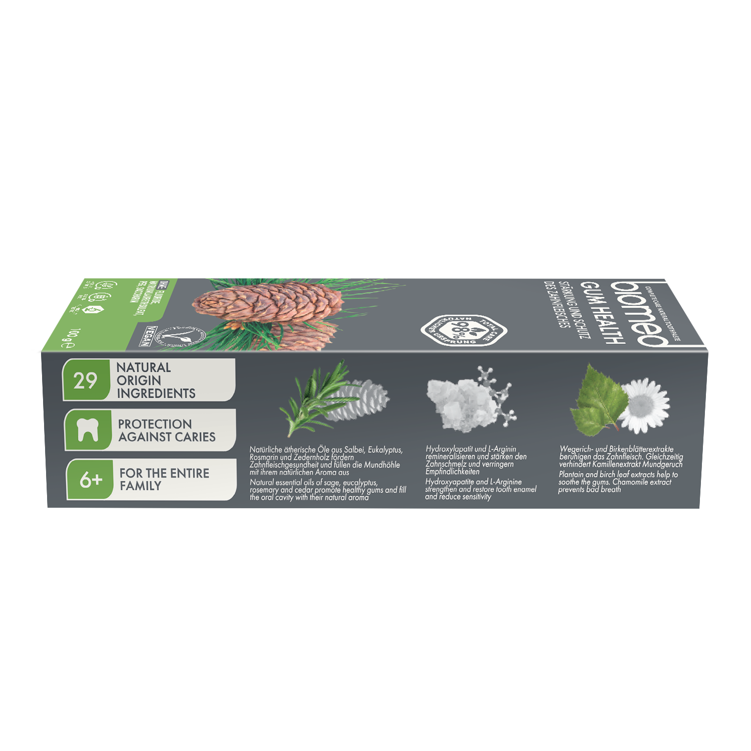 Caja de Pasta dental Biomed Gum Health hierbas y cedro