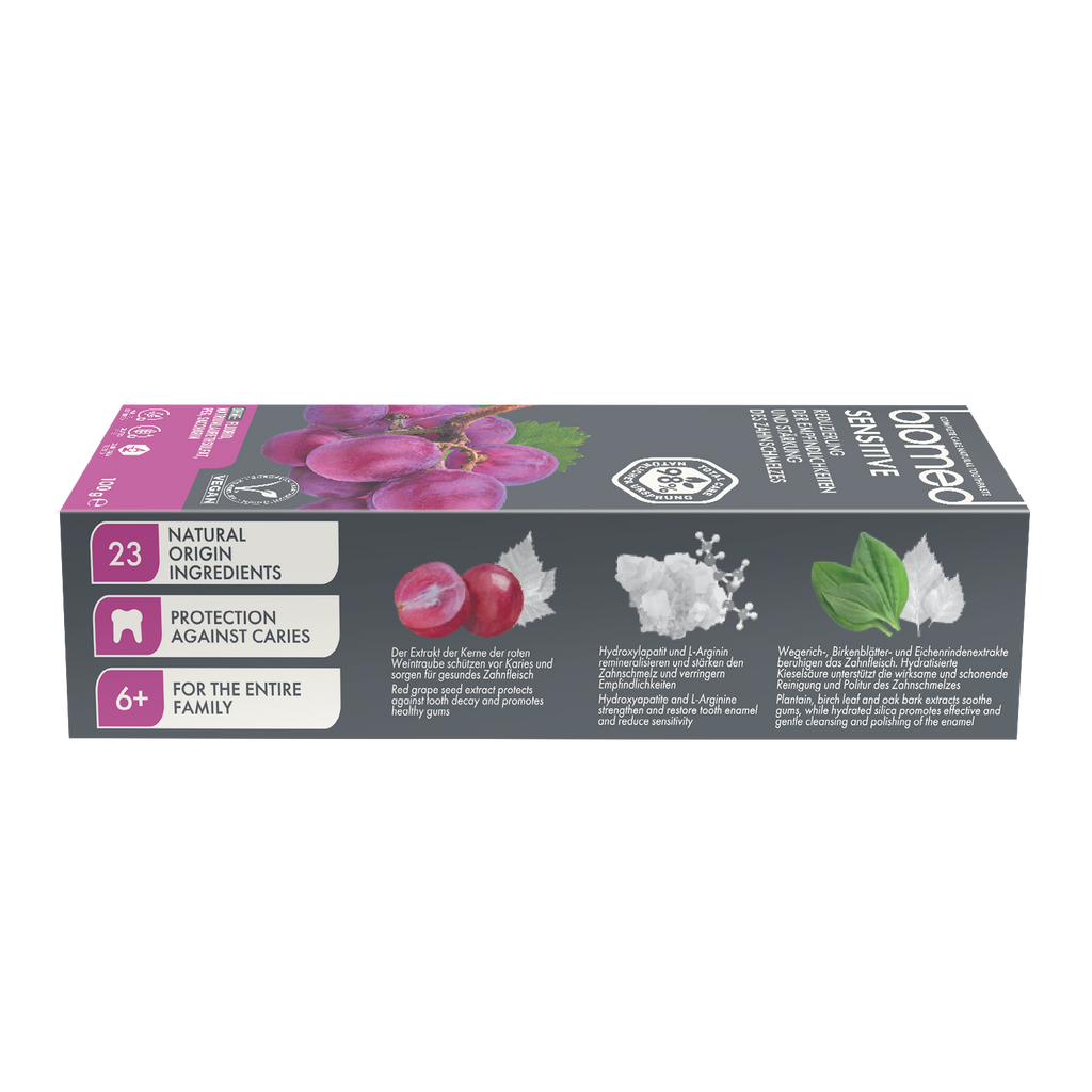 Caja de Pasta dental Biomed Sensitive uva roja