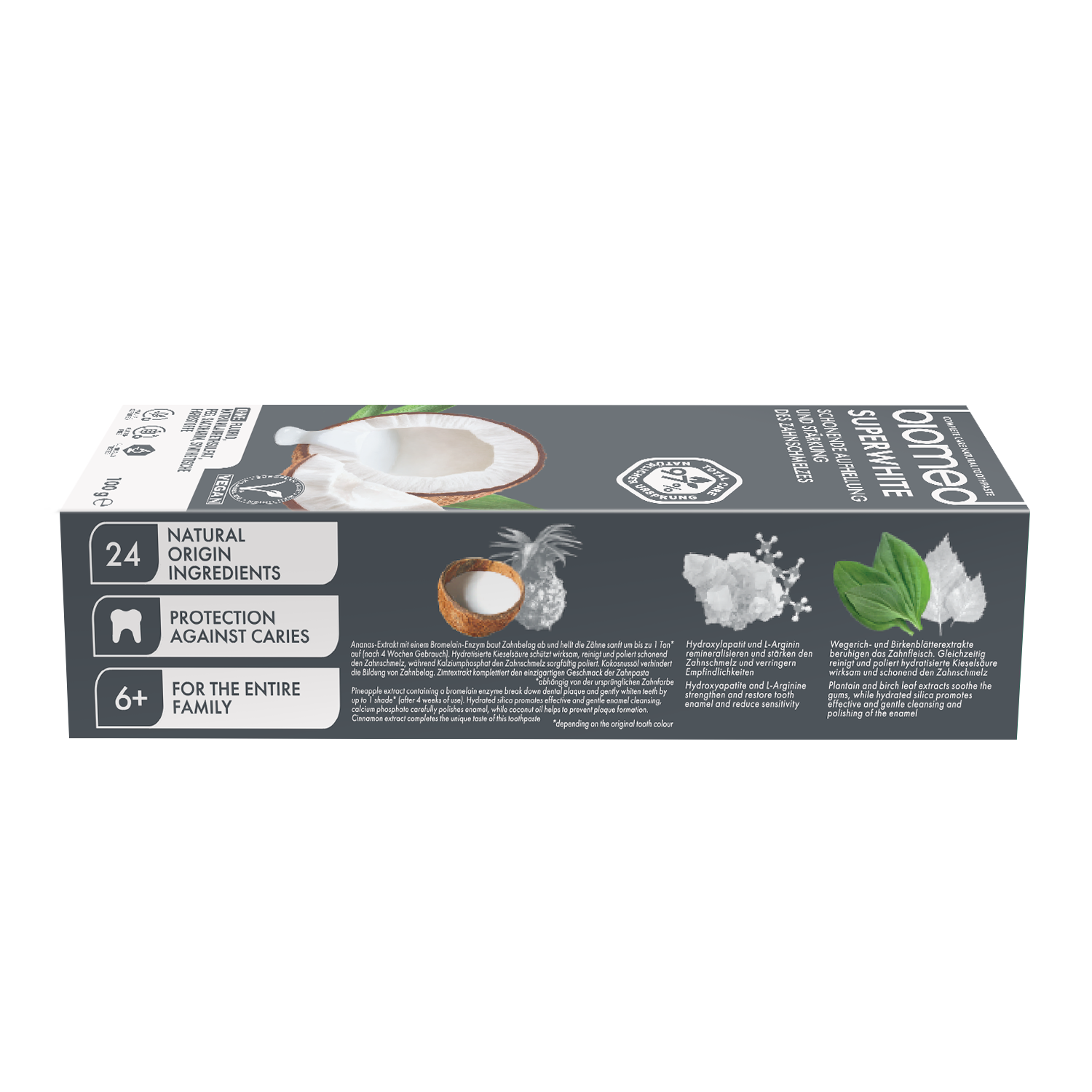 Caja de Pasta dental Biomed Superwhite coco y canela