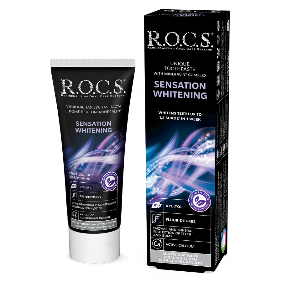 R.O.C.S. sensation whitening: tubo y caja
