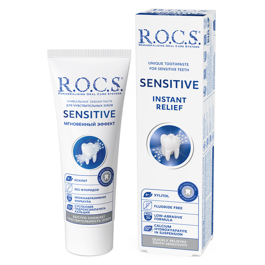 R.O.C.S. sensitive instant relief: tubo y caja