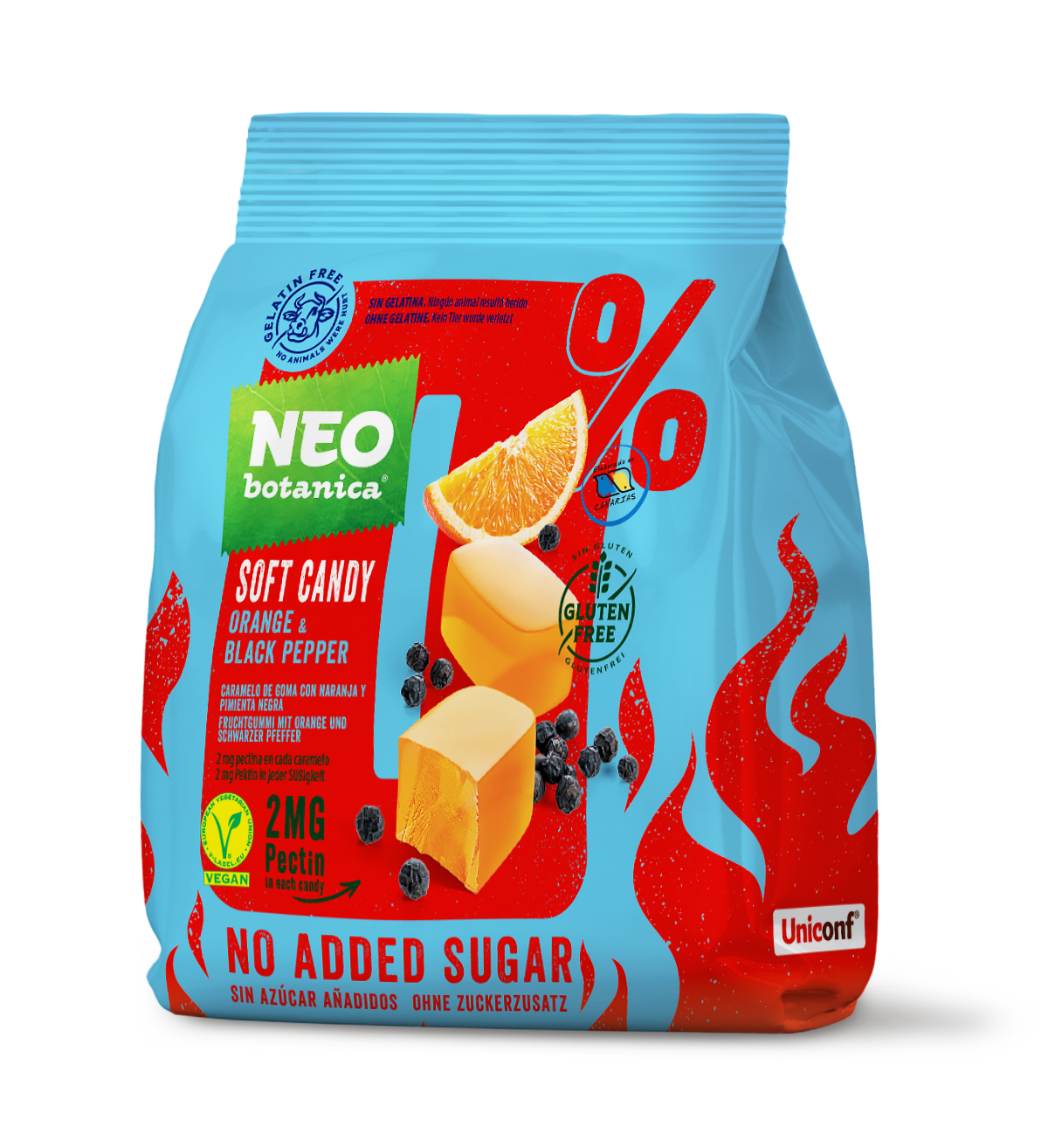 Gomitas Neo Botanica Naranja y Pimienta Negra sin azúcar 120g