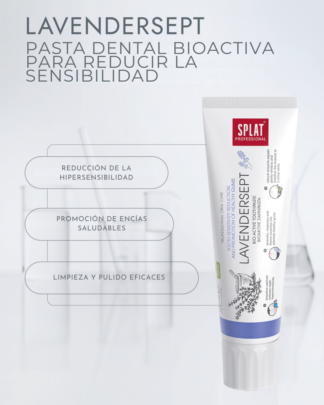 Caja de Pasta dental Splat Lavendersept lavanda y romero